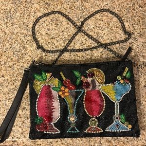 Mary Frances Drinks On Me Tropical cocktail crossbody or wristlet purse